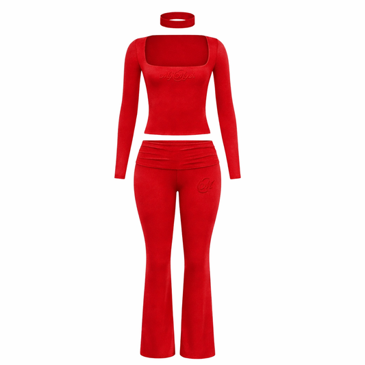 Red Flared Set